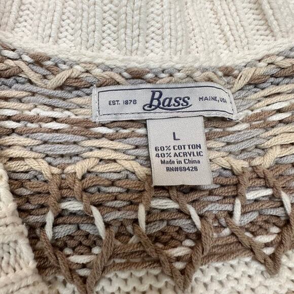 G. H. Bass Knit Cardigan Size Large Cotton Blend - Picture 8 of 8